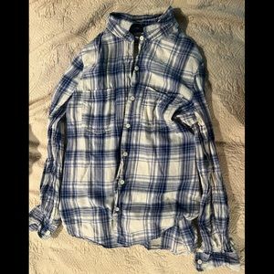 Blue and white flannel